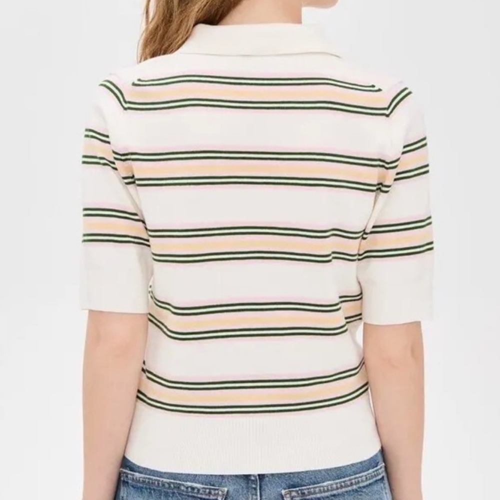 Reformation Campbell Cotton Polo Sweater - size small - Picture 3 of 10
